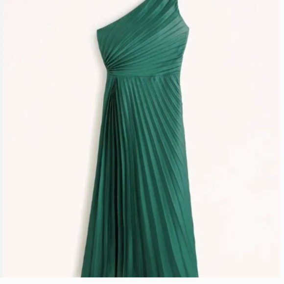 NWOT Abercrombie & Fitch Giselle Pleated Maxi Dress In Green Medium - Picture 7 of 9